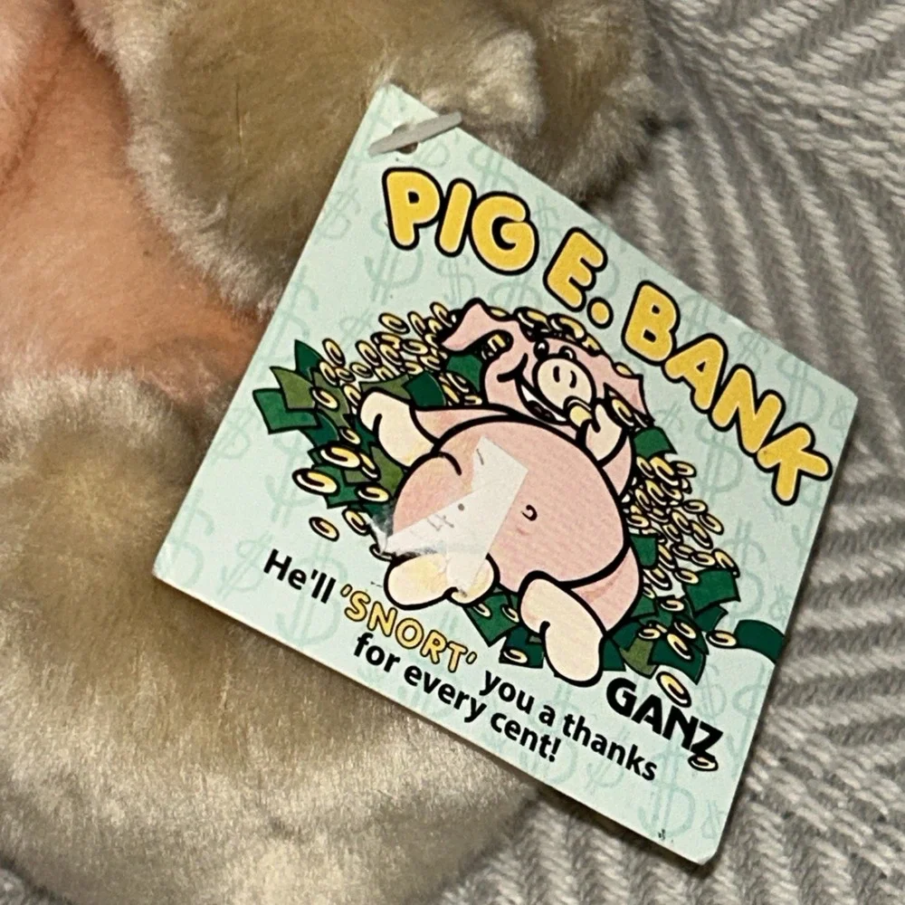 Vintage Ganz Piggy Pig E. Bank Plush Stuffed Animal‎ With Tags P3